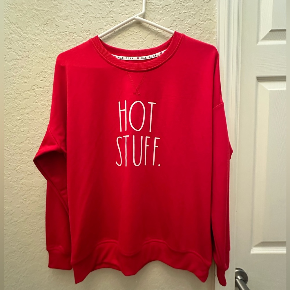🌶️♥️*NEW* ~ RAE DUNN. “HOT STUFF.” Long Sleeve Shirt. (Small) ❤️🌶️